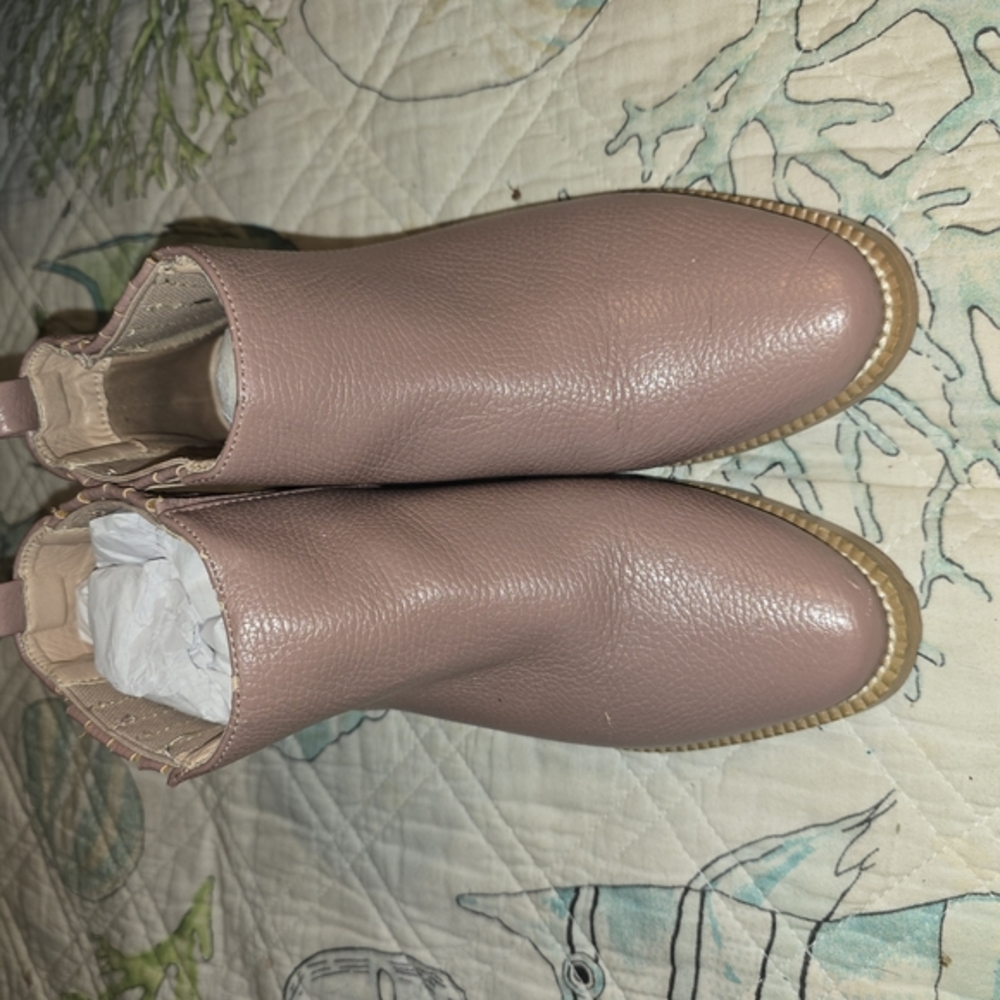 Catherine Malandrino Pink Ankle Boots With Pearl Heel Inlay